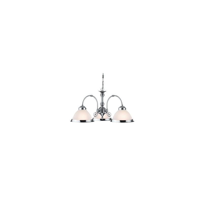 Searchlight 3 Light American Diner Ceiling Light Satin Silver