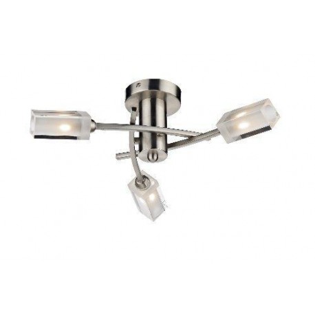 Dar Morgan 3 Light Semi Flush Satin Chrome