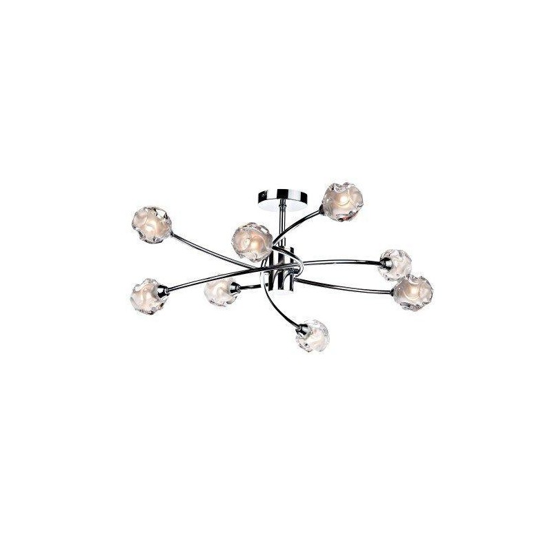 Dar Seattle 8 Light Semi Flush Polished Chrome