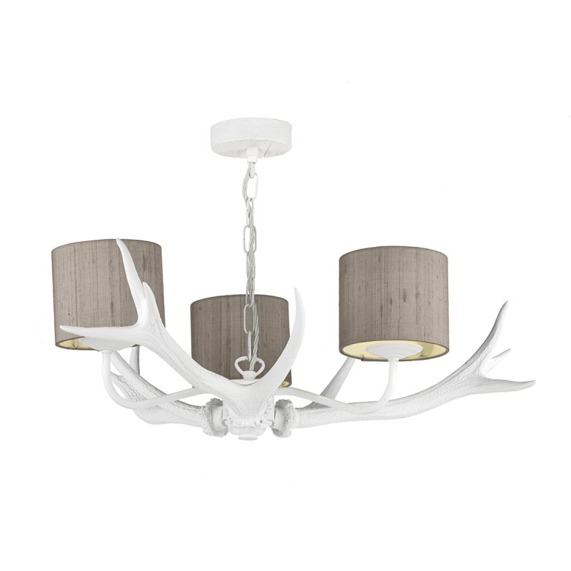 David Hunt Lighting Antler 3 Light White