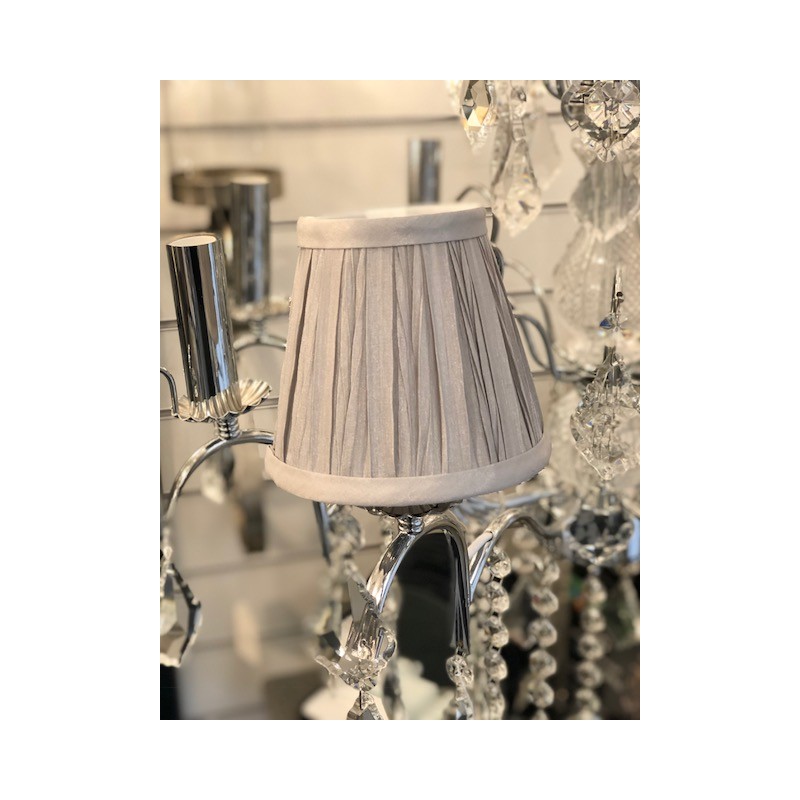 AMY 5 SOFT  GREY  PLEAT SHADE Beardsmore Lighting