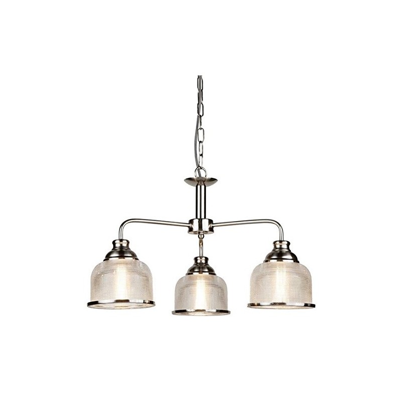 Bistro II 3 Light Satin Silver - Beardsmore Lighting