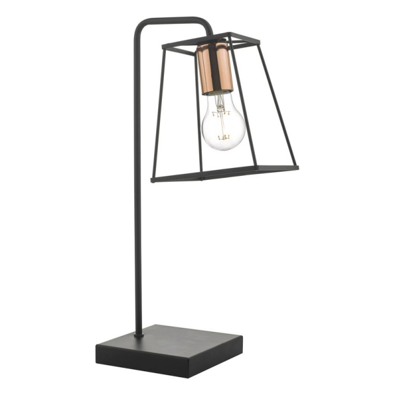 black and copper desk lamp