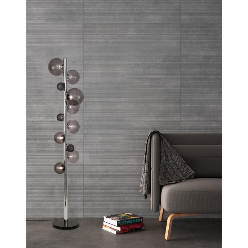 Regan Smoked Glass Floor Lamp